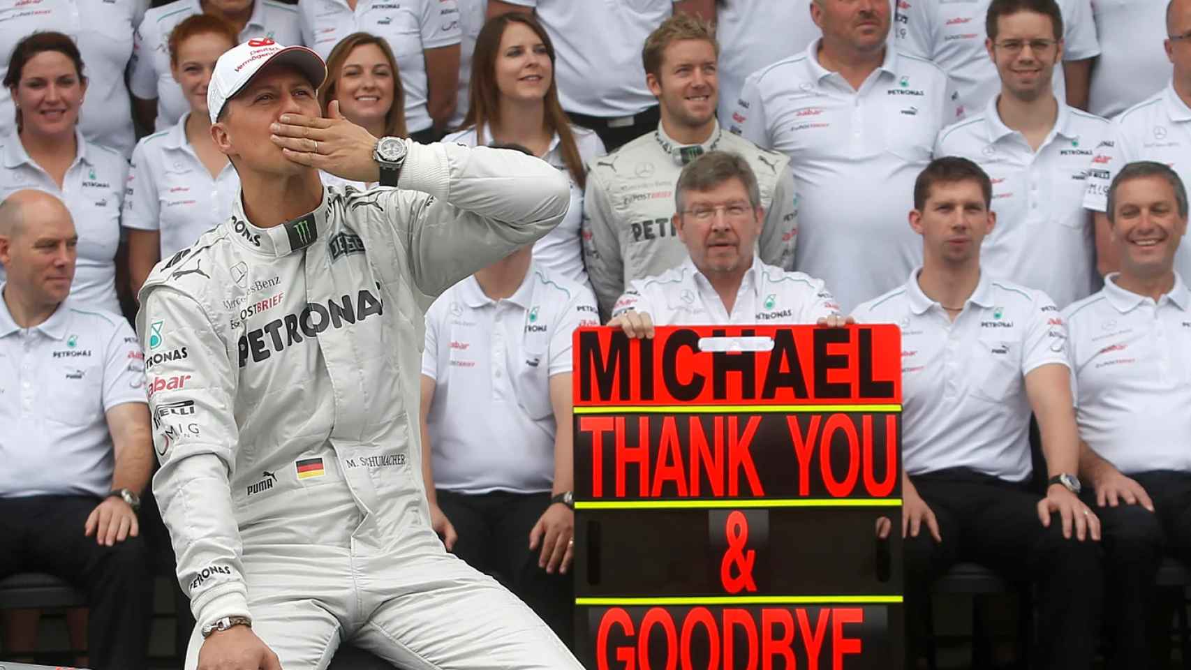 Michael Schumacher, en su retirada en 2012 con la escudería Mercedes F1