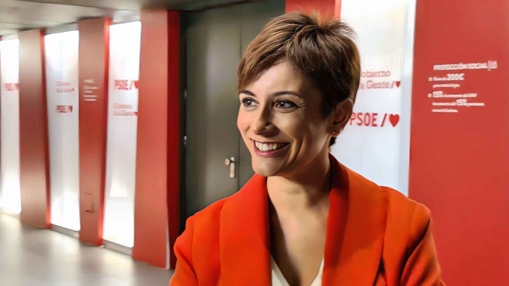 La portavoz del Gobierno, Isabel Rodríguez, este domingo en Ferraz, sede del PSOE en Madrid.