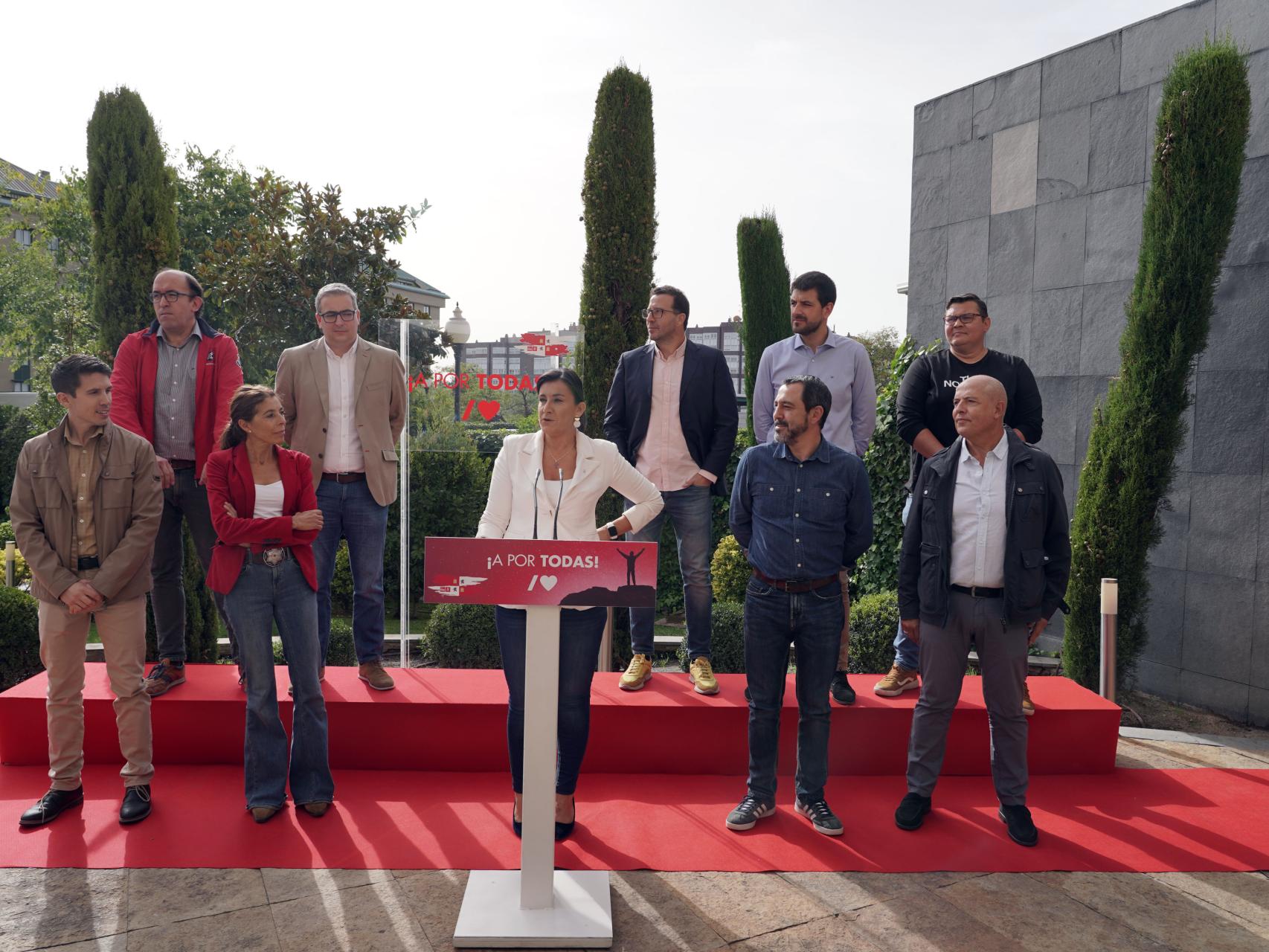 La secretaria de organización del PSCyL, Ana Sánchez, durante la rueda de prensa de este lunes.