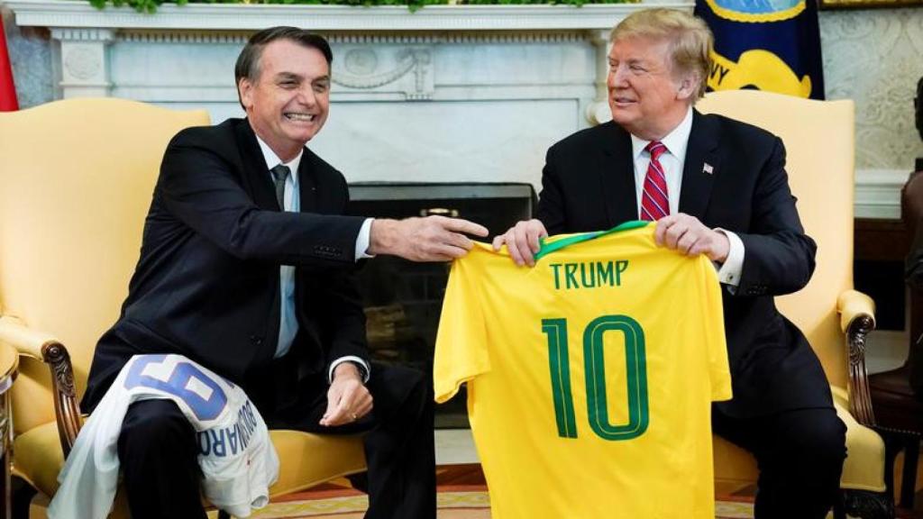 Trump y Bolsonaro durante la visita del presidente brasileño a la Casa Blanca.