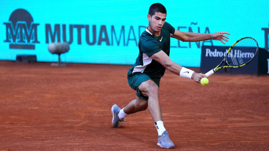Alcaraz, durante uno de sus partidos en el Mutua Madrid Open.