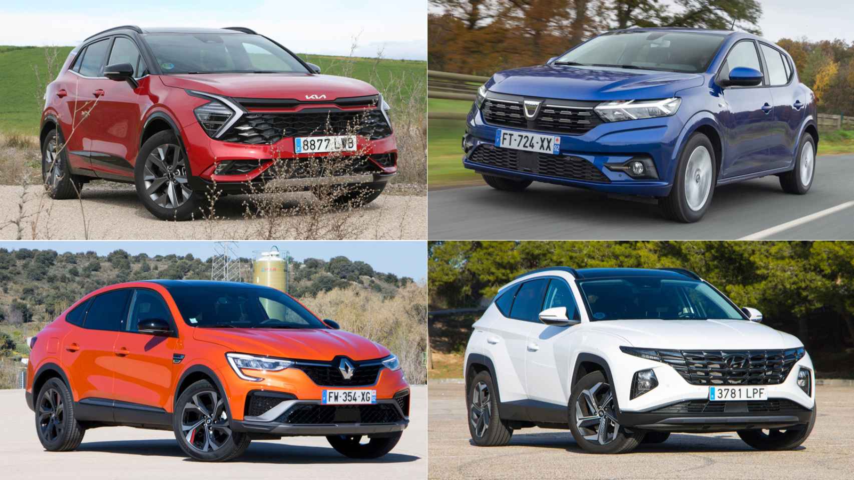 Hyundai Tucson, Renault Arkana, Kia Sportage y Dacia Sandero: los 25 coches de más éxito