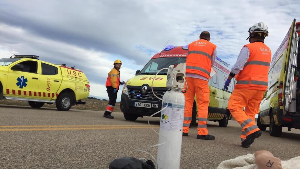 Un simulacro del SAMU en la provincia de Castellón.