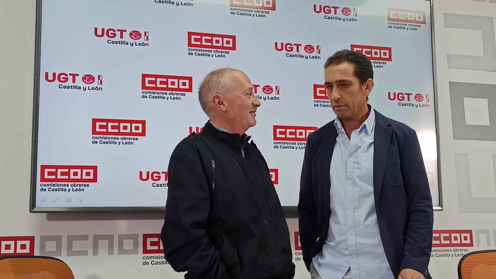 Los dirigentes de UGT y CCOO en Castilla y León, Faustino Temprano y Vicente Andrés