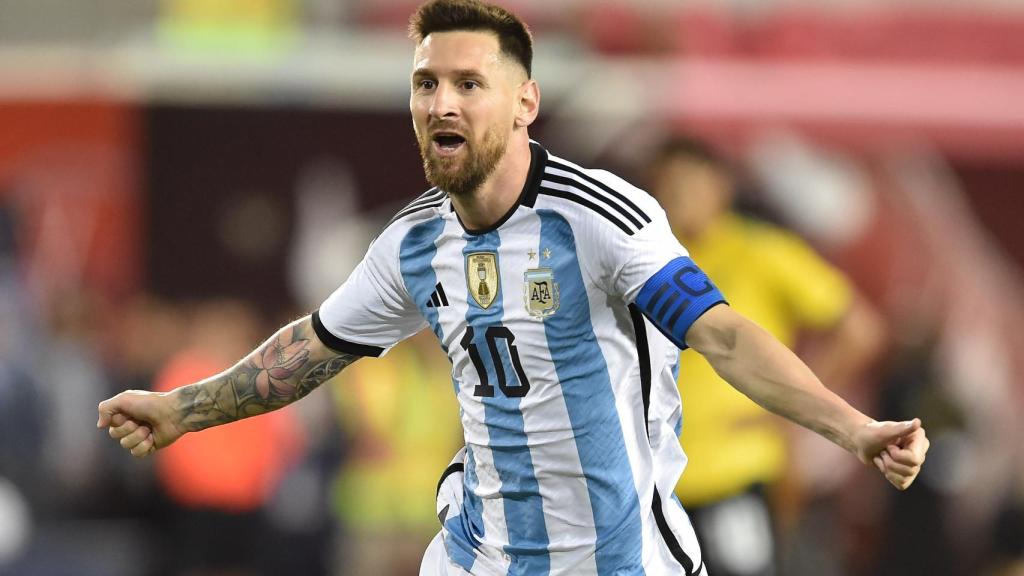 Leo Messi durante un partido con Argentina