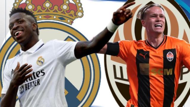 Vinicius Júnior y Mykhaylo Mudryk, jugadores de Real Madrid y Shakhtar Donetsk