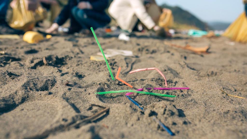 Pajitas en la playa