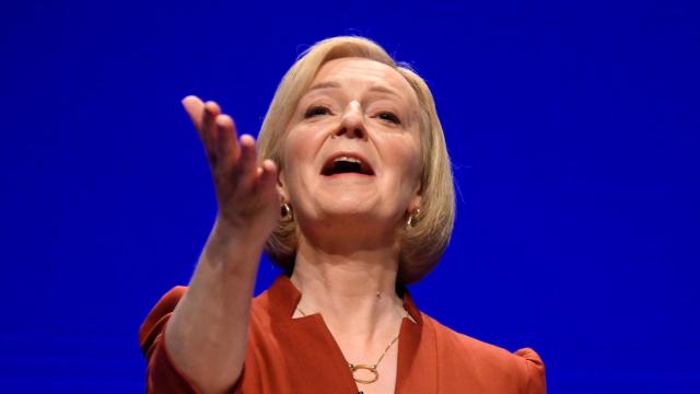 La primera ministra Liz Truss, en la conferencia anual del Partido Conservador en Birmingham.