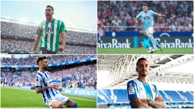 Borja Iglesias, Iago Aspas, Brais Méndez y Joselu.