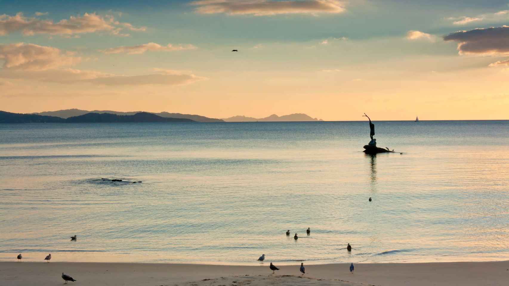 Atardecer en la playa de Silgar, Sanxenxo.