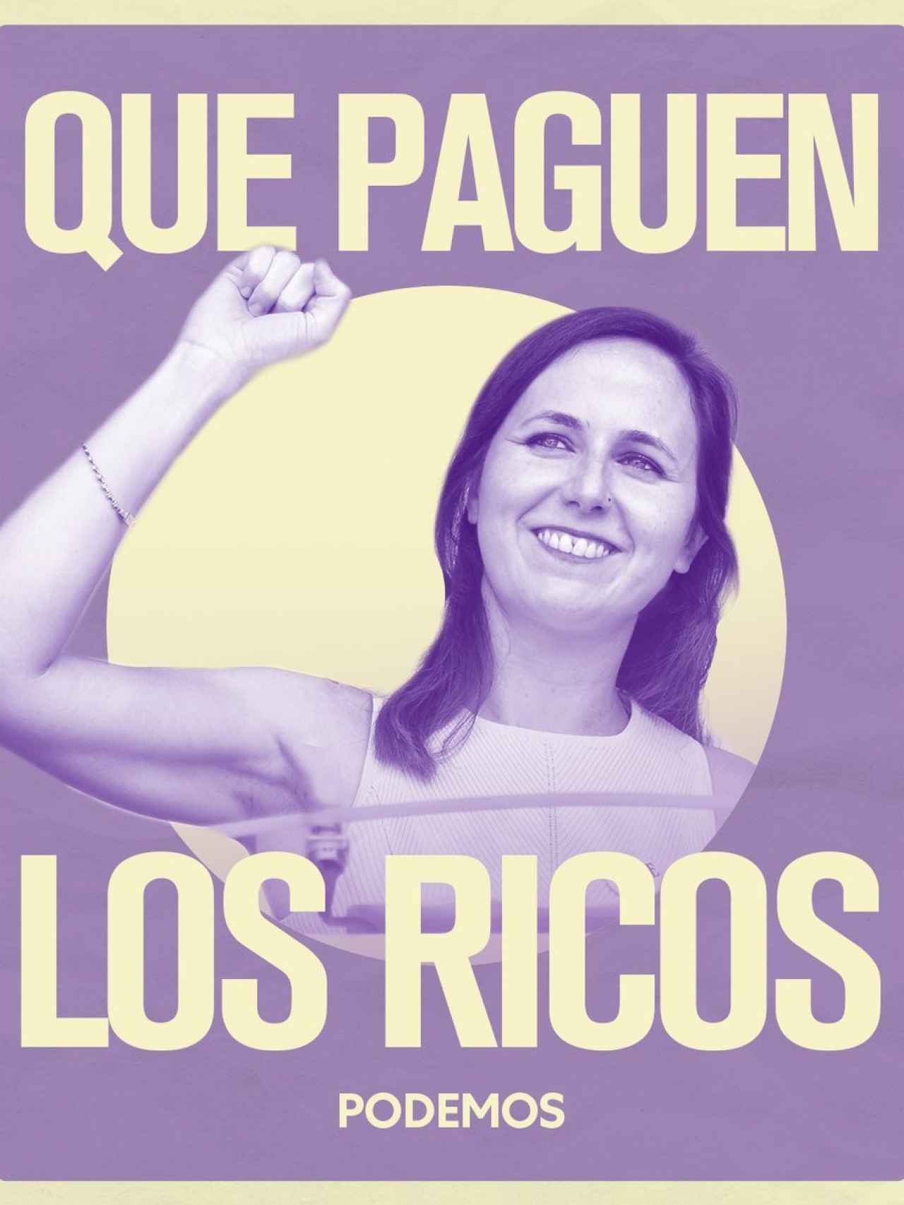 Cartel con el que Unidas Podemos celebró la cesión del PSOE para aprobar el 'impuesto a los ricos'.