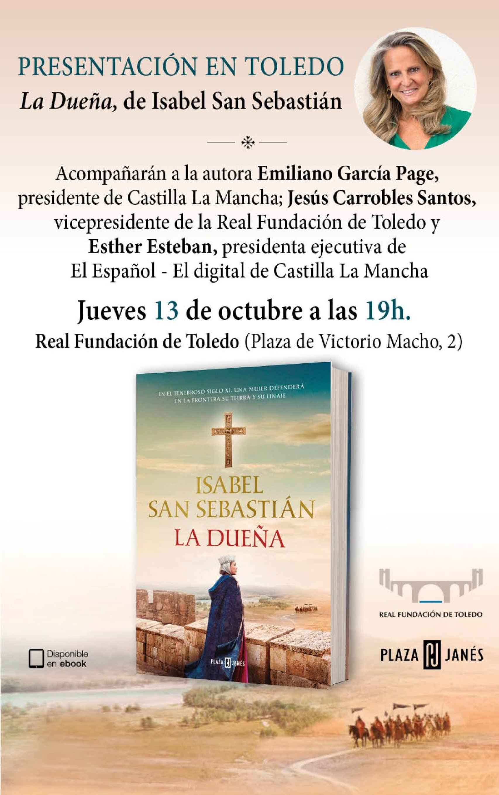 Presentación de la nueva novela de Isabel San Sebastián en Toledo.