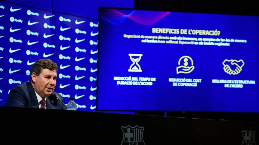 Eduard Romeu, vicepresidente economico del FC Barcelona, durante un acto público