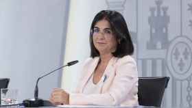 La ministra de Sanidad, Carolina Darias, en una rueda de prensa del Consejo de Ministros en Moncloa.