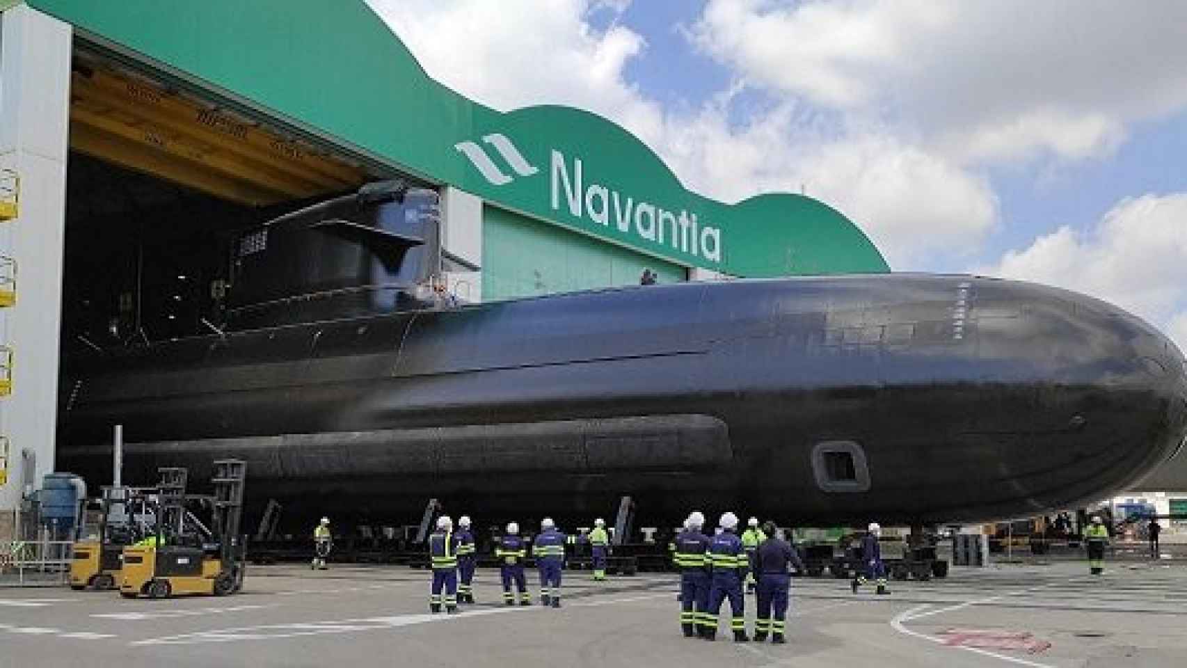 El submarino S-80 en los astilleros de Cartagena.
