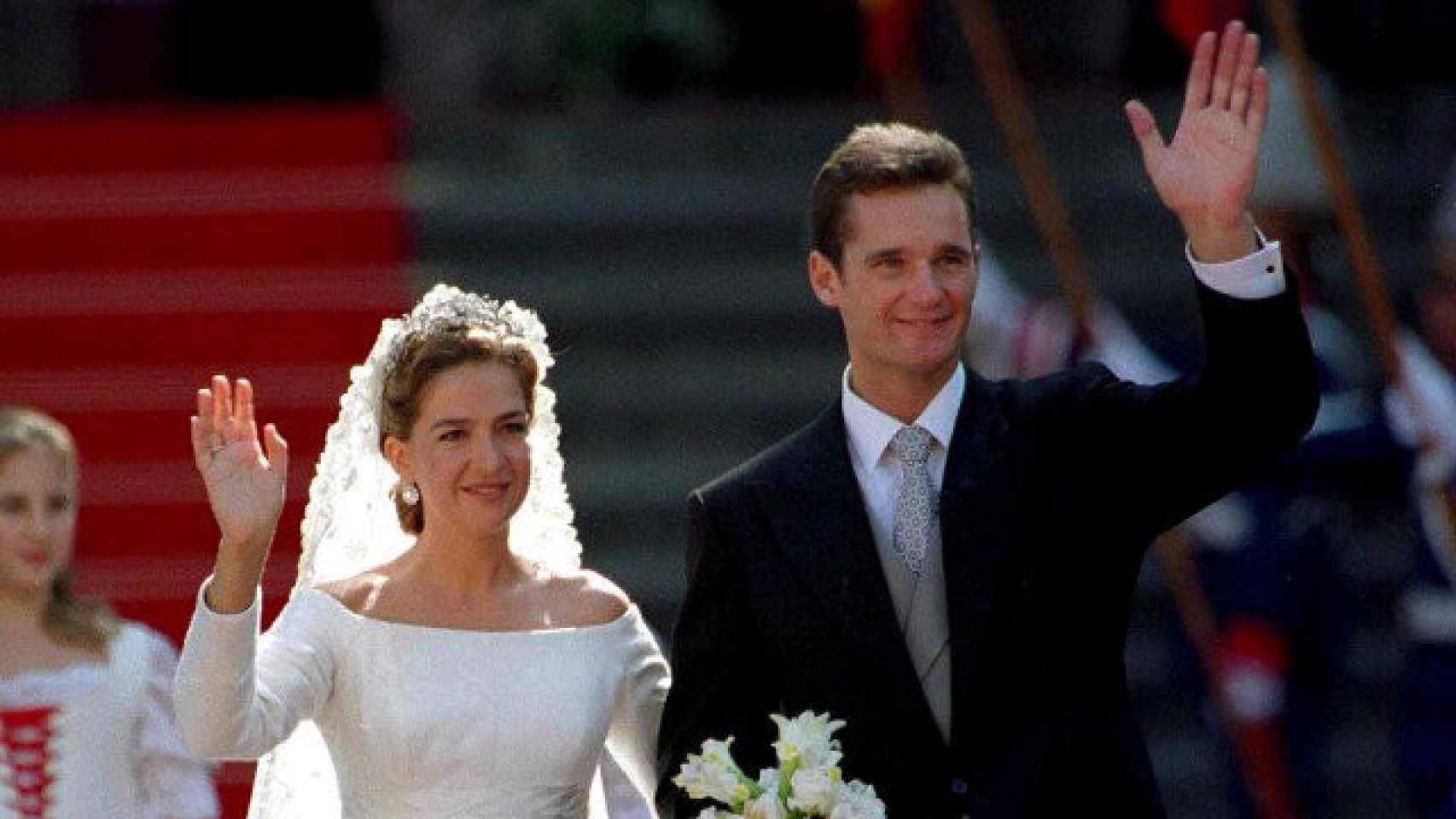 Imagen de la boda de la Infanta Cristina con Iñaki Urdangarin el 4 de octubre de 1997 en Barcelona.