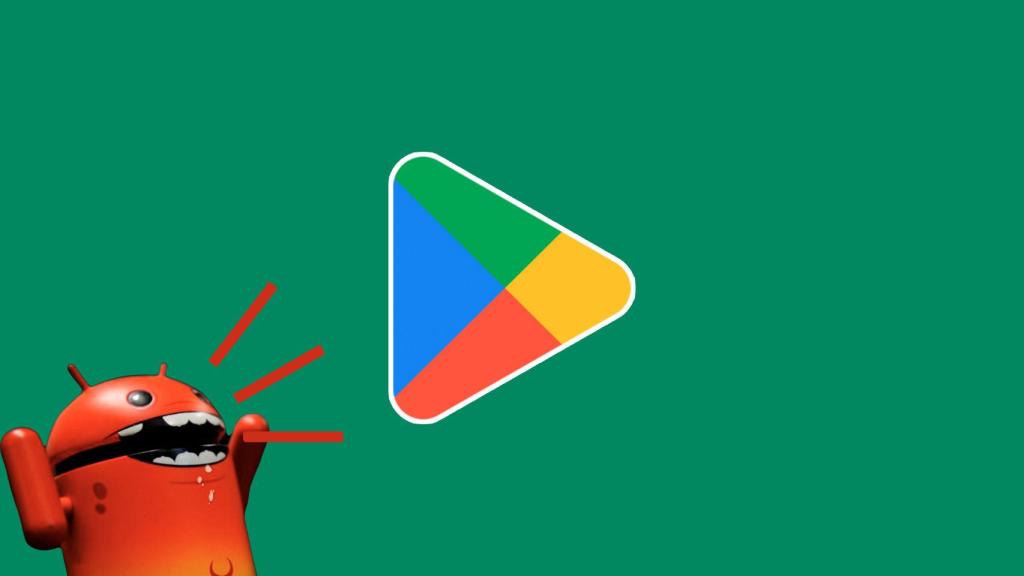 Fotomontaje con el logo de Android enfadado.