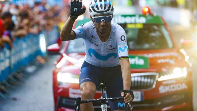 Alejandro Valverde en su despedida de La Vuelta 2022