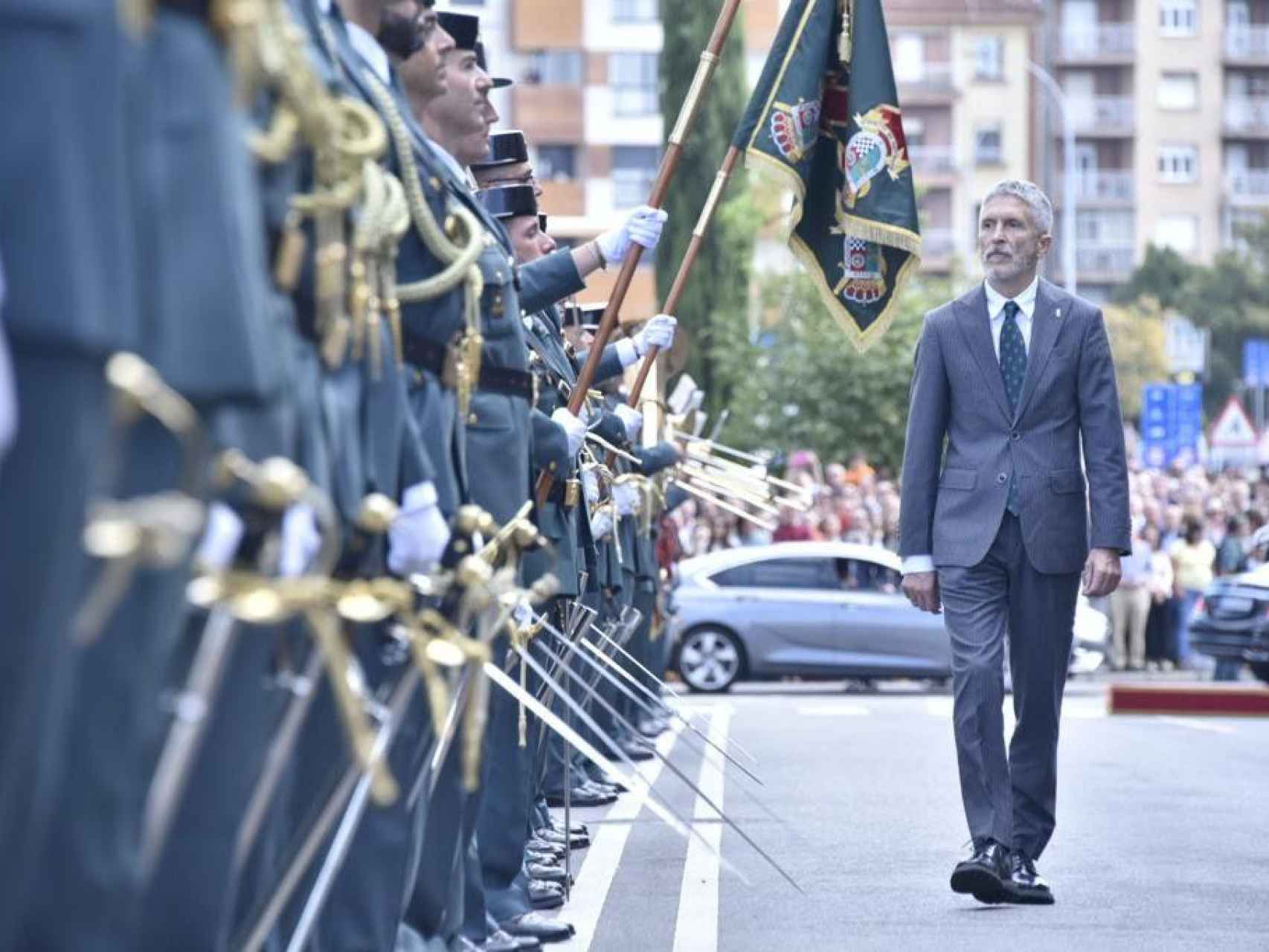 El ministro del Interior, Fernando Grande-Marlaska, este domingo en León.