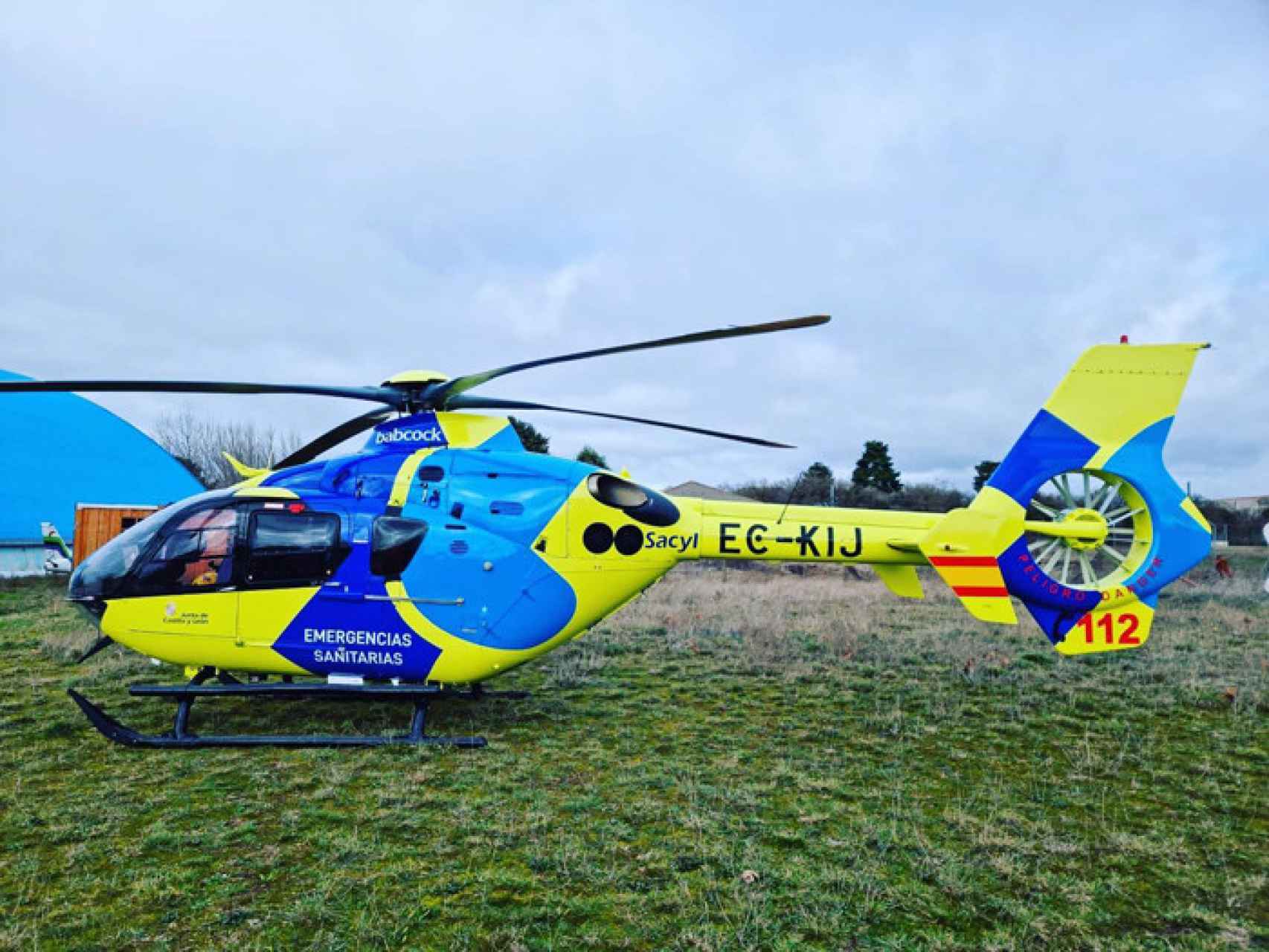 Imagen del helicóptero medicalizado de Sacyl.