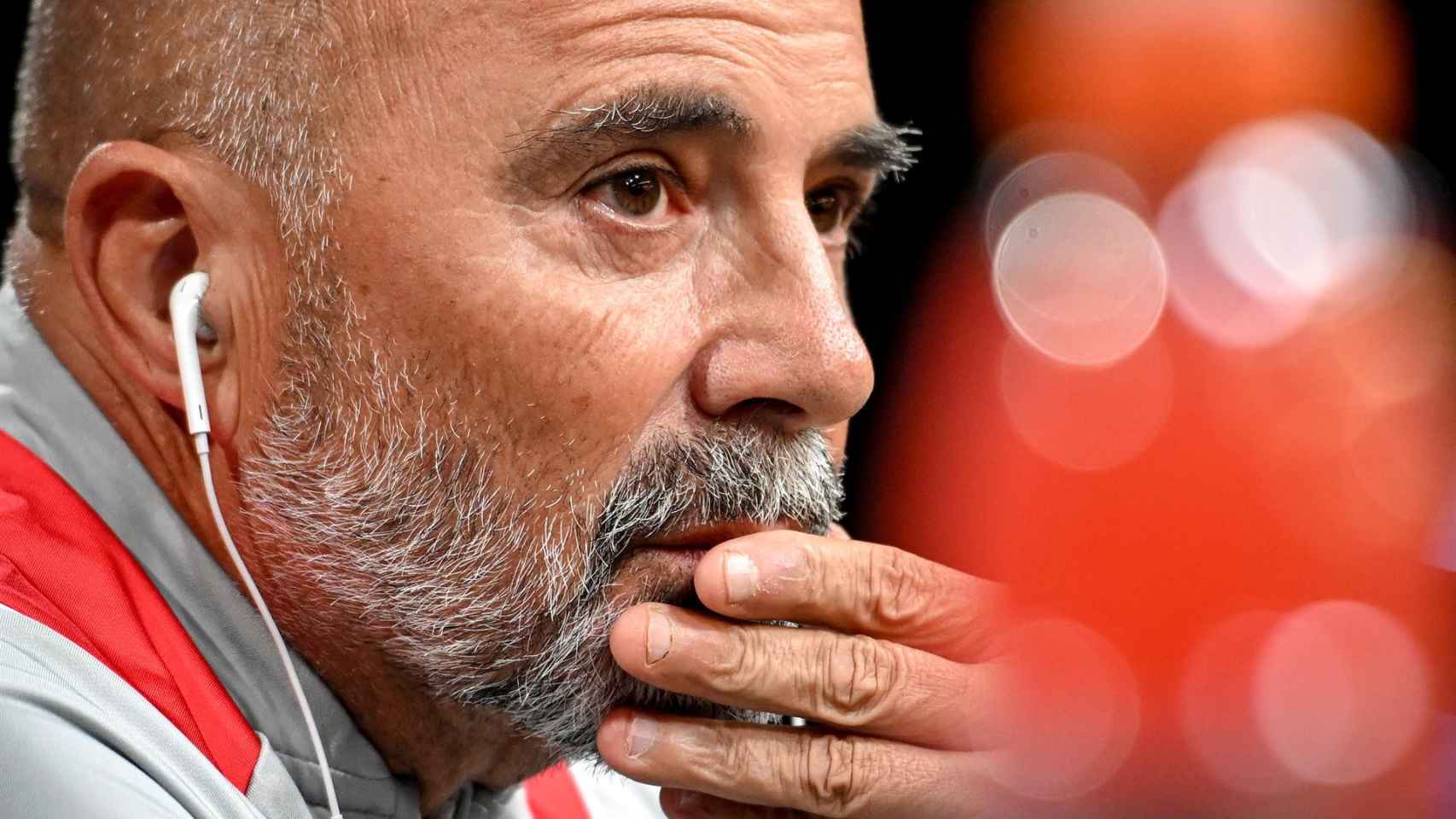 Jorge Sampaoli, en rueda de prensa de la Champions League 2022/2023 con el Sevilla