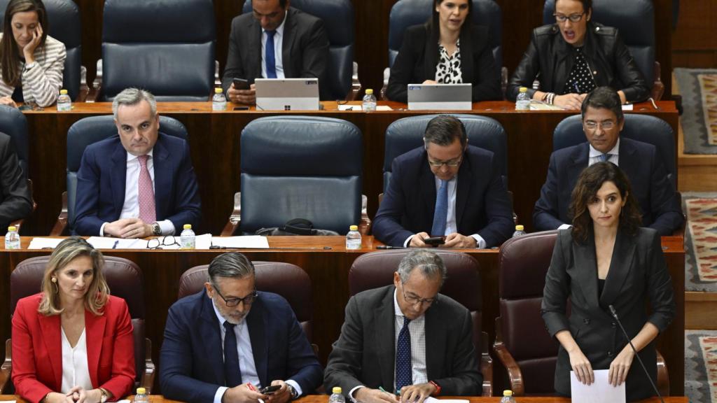 Isabel Díaz Ayuso en el pleno de la Asamblea de Madrid.