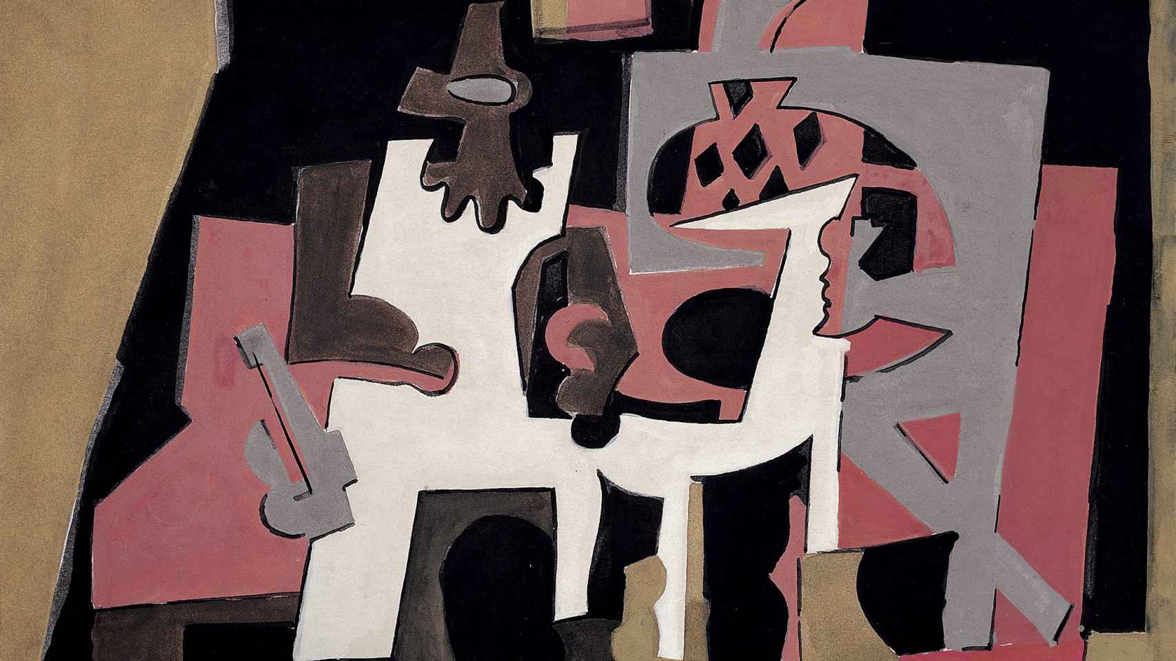 'Sin título / Arlequín y Polichinela' (1924), de Pablo Picasso. Temple sobre papel. 23,7 x 29,5 cm. Colecciones Fundación Mapfre.  Succession Pablo Picasso, VEGAP,  Madrid,  2022