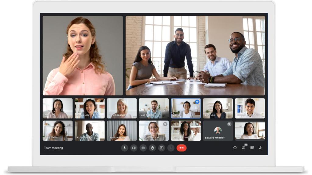 Una videoconferencia en Google Meet.