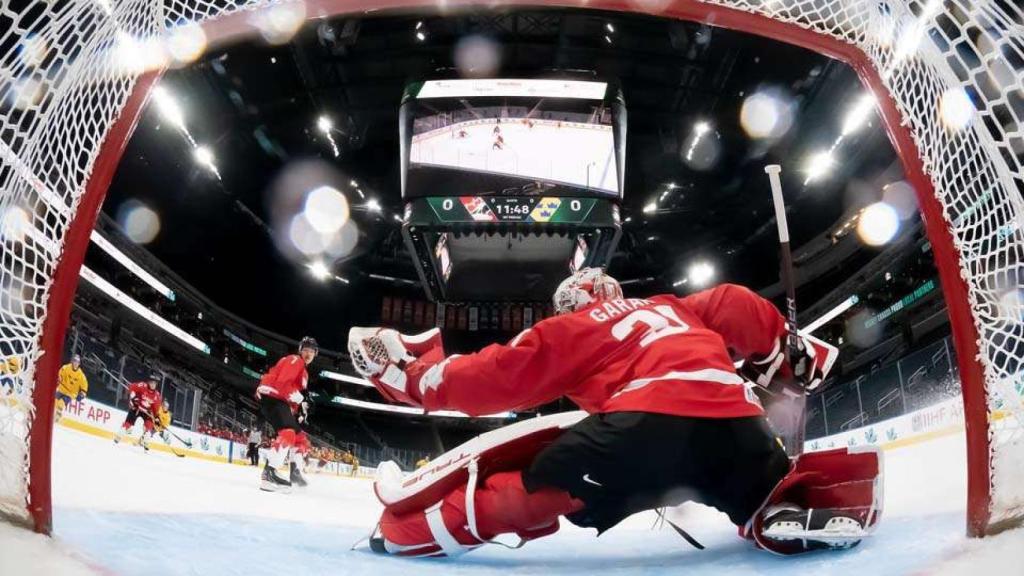 Un partido de una selección canadiense de hockey sobre hielo.