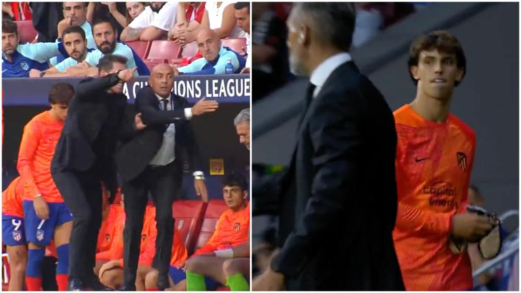 Simeone y Joao Felix, durante el partido contra el Brujas