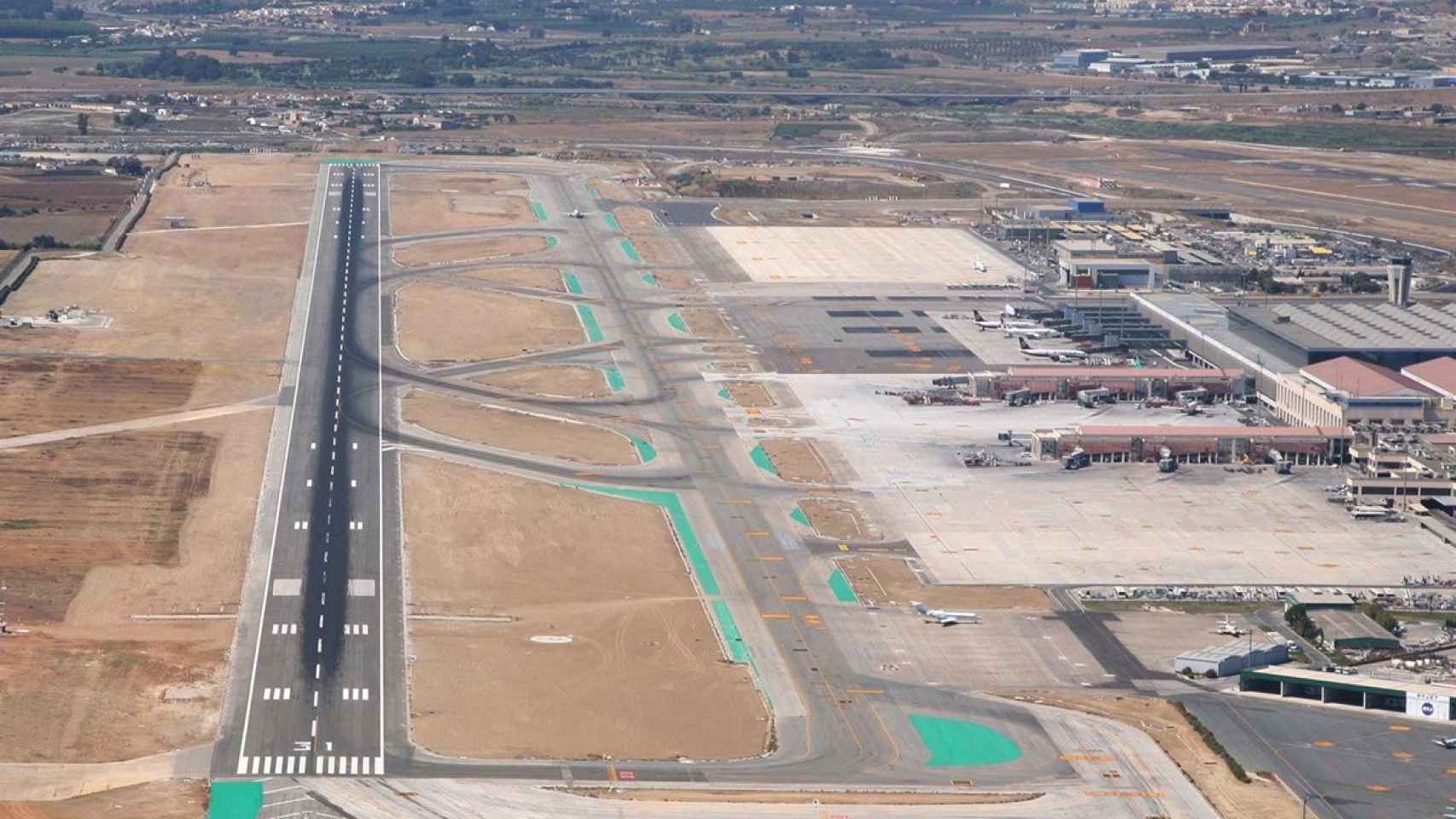 Vista aérea del aeropuerto de Málaga.
