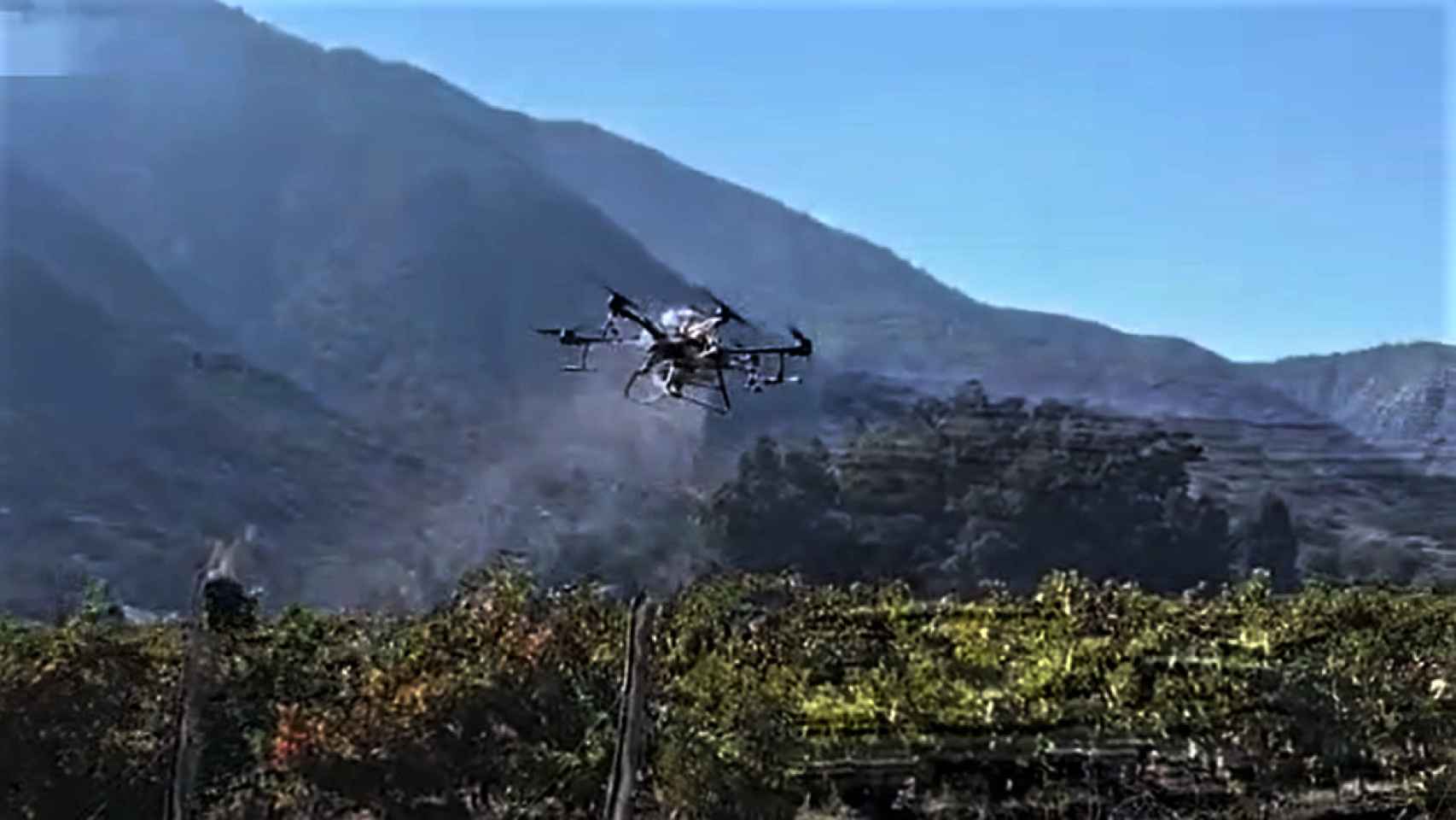 Fumigación mediante dron