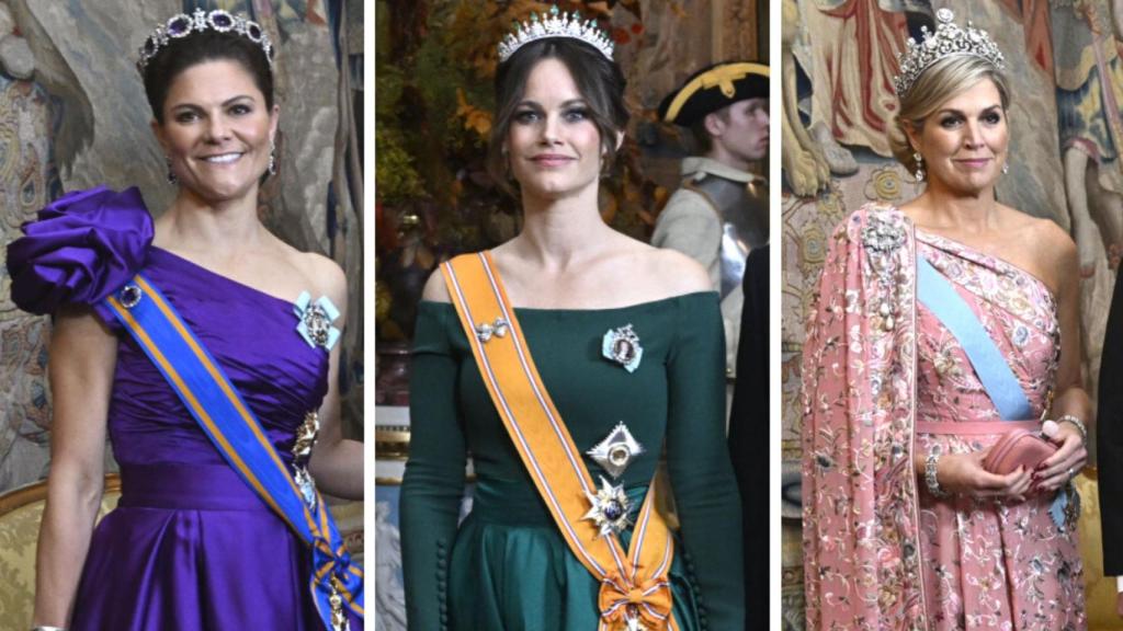 La reina y las princesas suecas en un montaje de JALEOS.