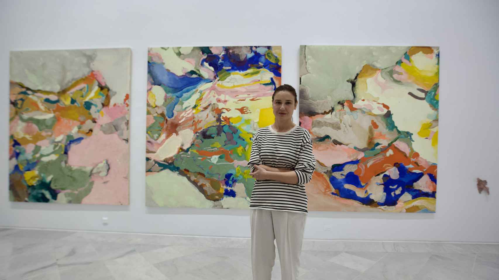 Cristina Lucas en la inauguración de la exposición en el Centro Andaluz de Arte Contemporáneo de Sevilla.