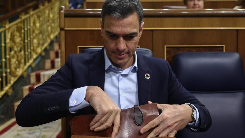 El presidente del Gobierno, Pedro Sánchez, en el Congreso este jueves.