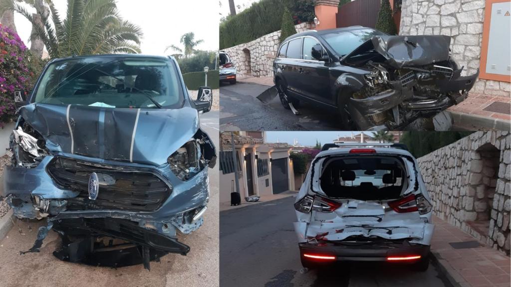 Así quedaron los coches tras la colisión del otro vehículo.