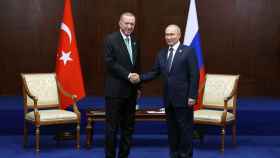 Putin y Erdogan en la reunión de esta mañana.