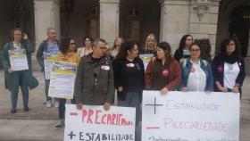 Manifestación de los trabajadores de las bibliotecas en A Coruña