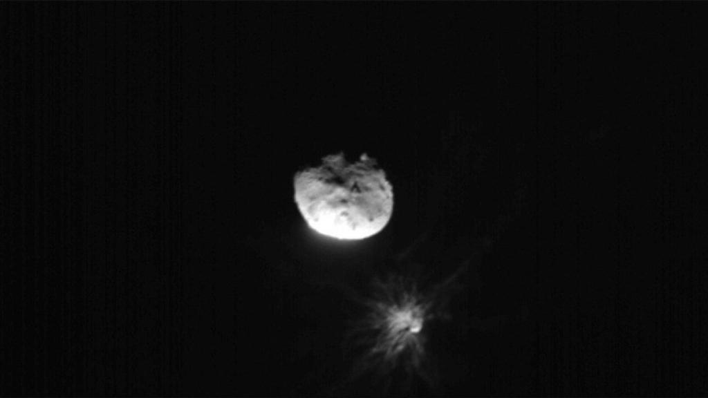 Fotografía de Dimorfo tras el impacto de la sonda DART.