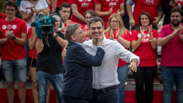 Ximo Puig y Pedro Sánchez, en un acto del partido.