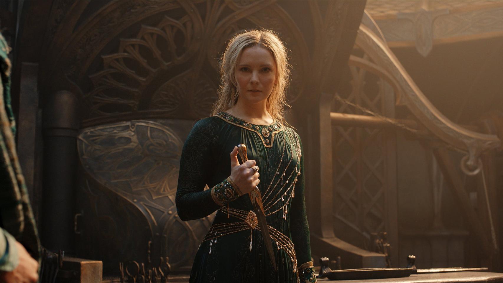 Galadriel en el episodio final de 'Los anillos de poder'.