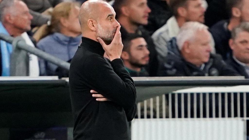 Guardiola en su último partido de Champions.