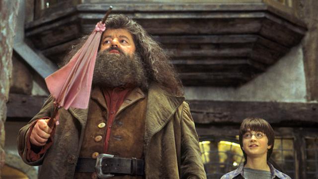 Robbie Coltrane, en una escena de 'Harry Potter'.