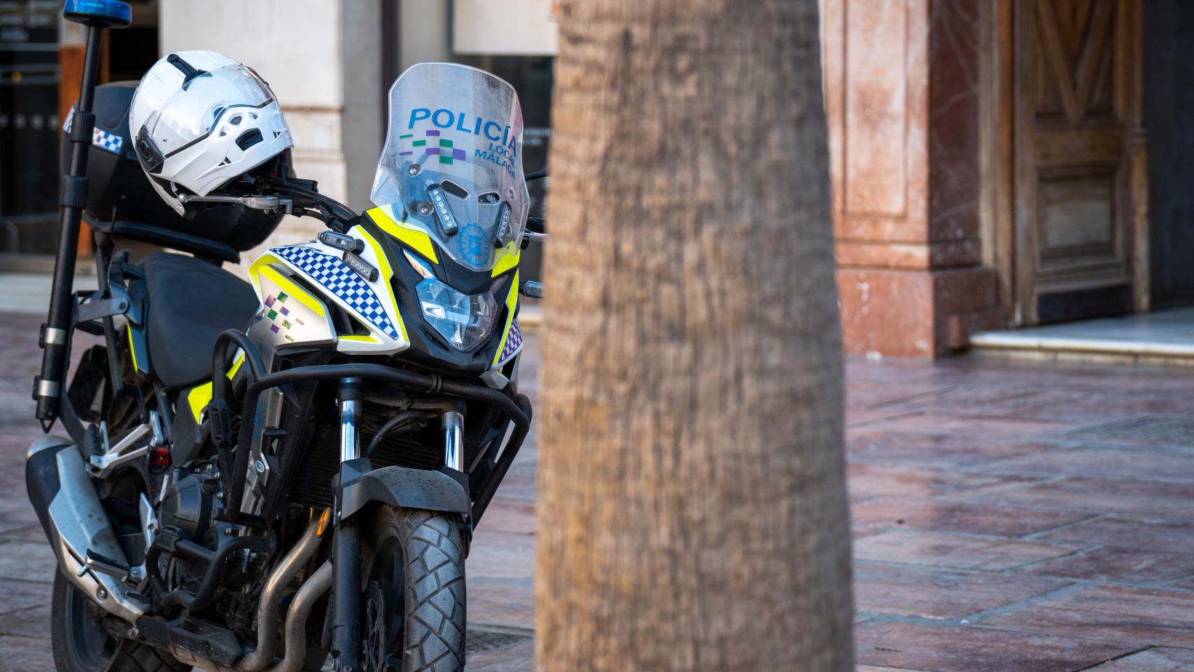 Una motocicleta de la Policía Local de Málaga.