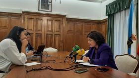 La subdelegada del Gobierno en A Coruña, María Rivas, ofrece una rueda de prensa sobre los PGE de 2023.