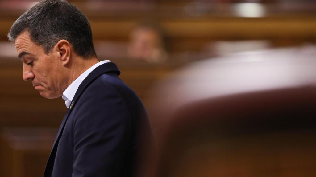 Pedro Sánchez, en un momento de su intervención en el Congreso este jueves.