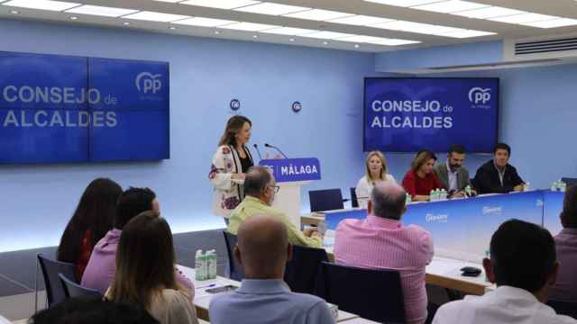 Patricia Navarro, presidenta provincial del PP de Málaga, interviene en el Consejo de Alcaldes.