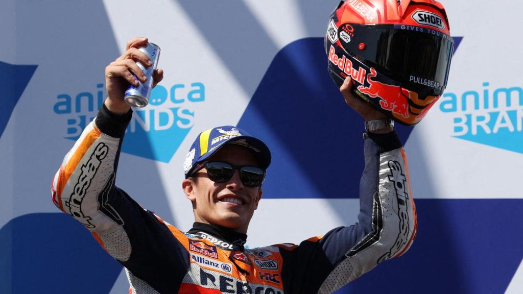 Marc Márquez, en el podio del Gran Premio de Australia de MotoGP 2022