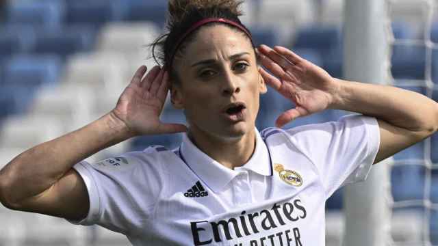 Esther González, celebrando un gol con el Real Madrid Femenino en la Liga F 2022/2023