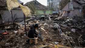 Casas destrozadas tras un bombardeo